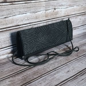 2 For $10 Bijoux Terner Beaded Blsck Evening Clutch Bag